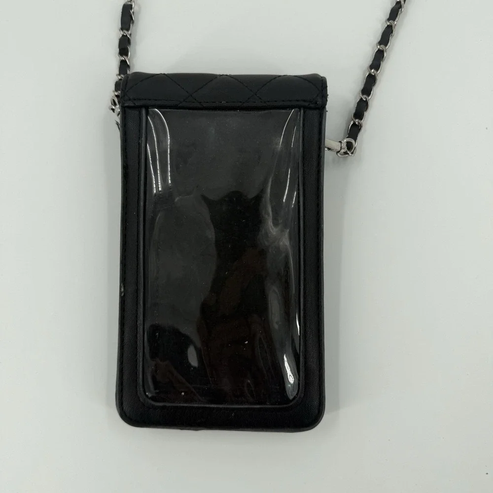 Badgley Mischka Black Bag Phone Case w Diamond Quilting - Vegan Leather
